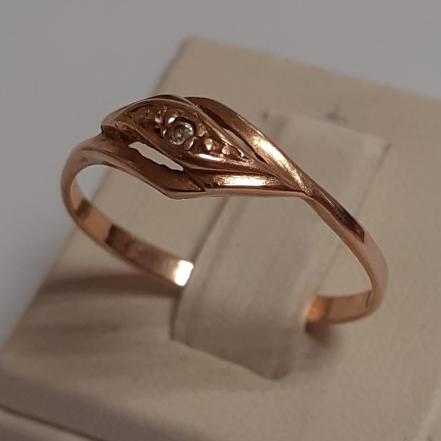 Кольцо из красного золота с цирконием (33753465)  0