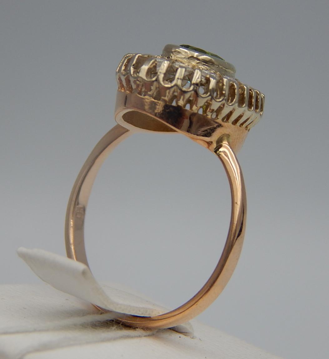 Кольцо из красного и белого золота с цирконием (32000386) 2