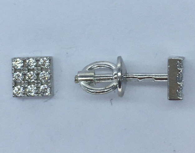 Серебряные серьги с цирконием (30508852) 0