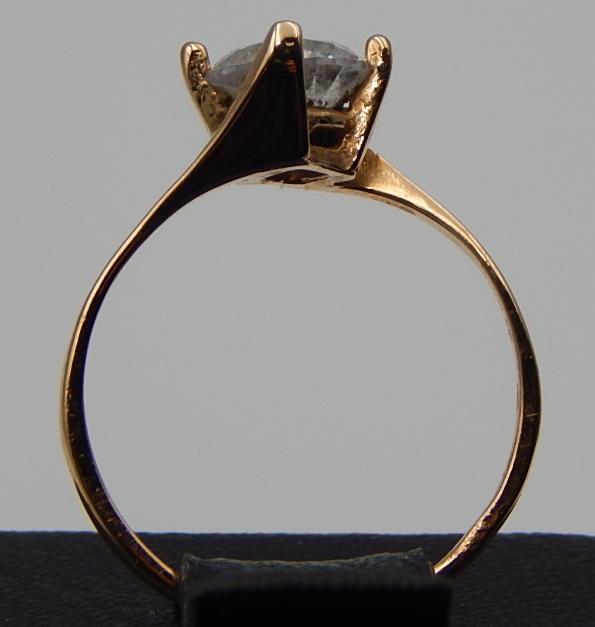 Кольцо из красного золота с цирконием (28407493) 3