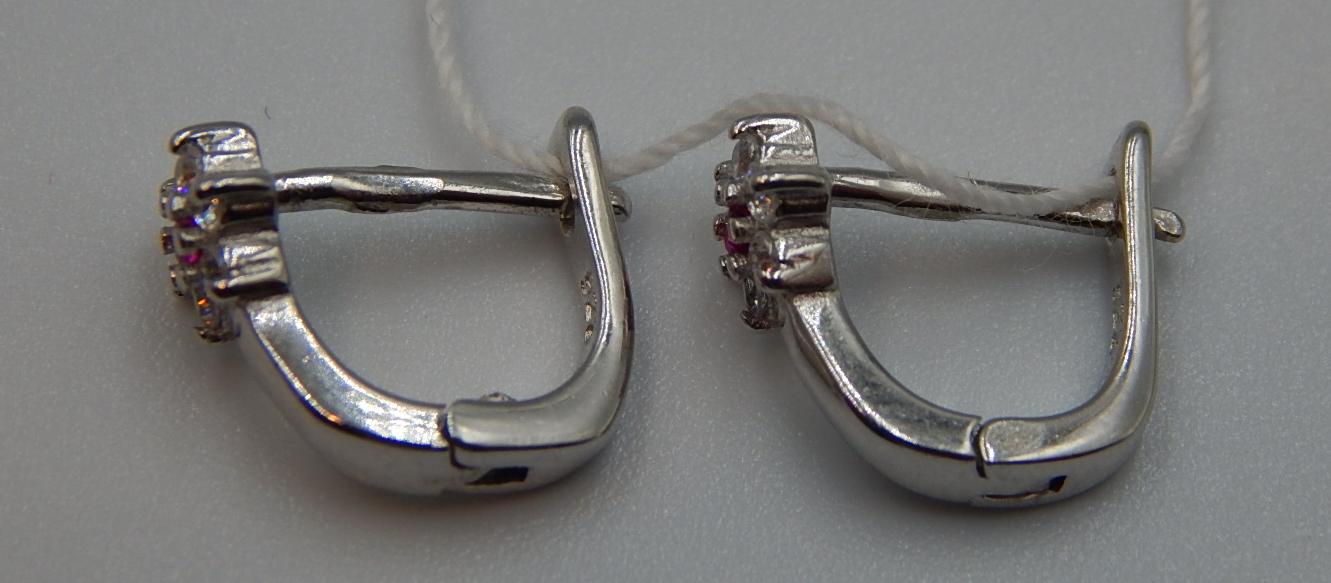 Серебряные серьги с цирконием (30469979) 2