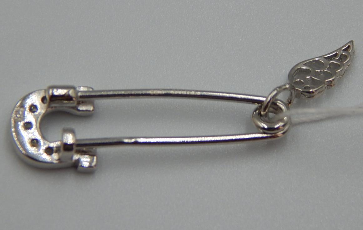 Серебряная булавка с цирконием (30489922) 1