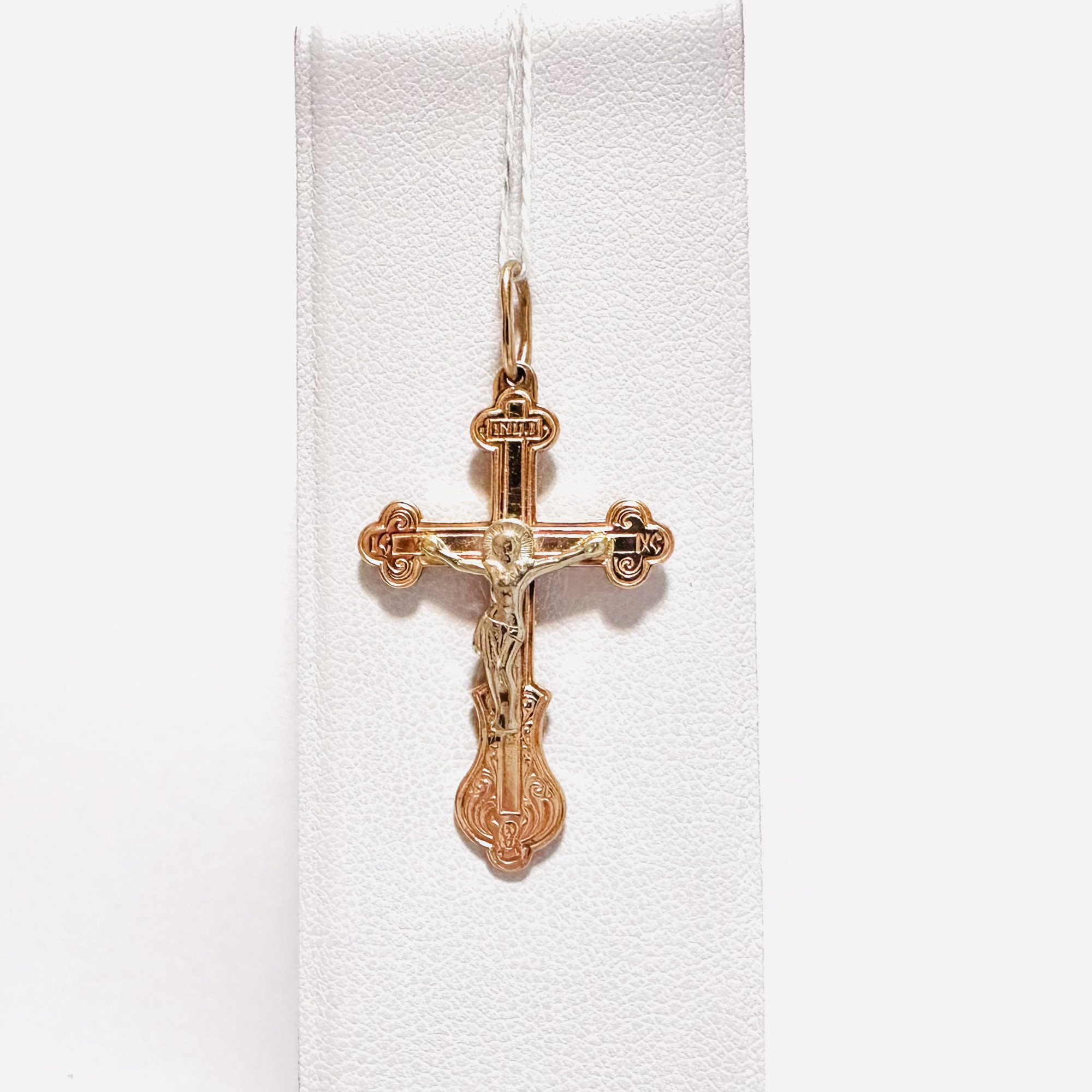 Підвіс-хрест із червоного та білого золота (32816184) 1