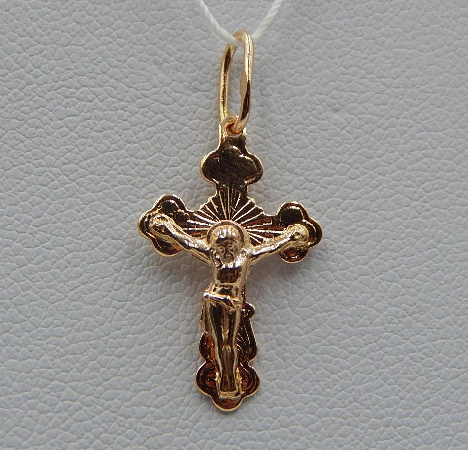 Підвіс-хрест з червоного золота (31329112) 0