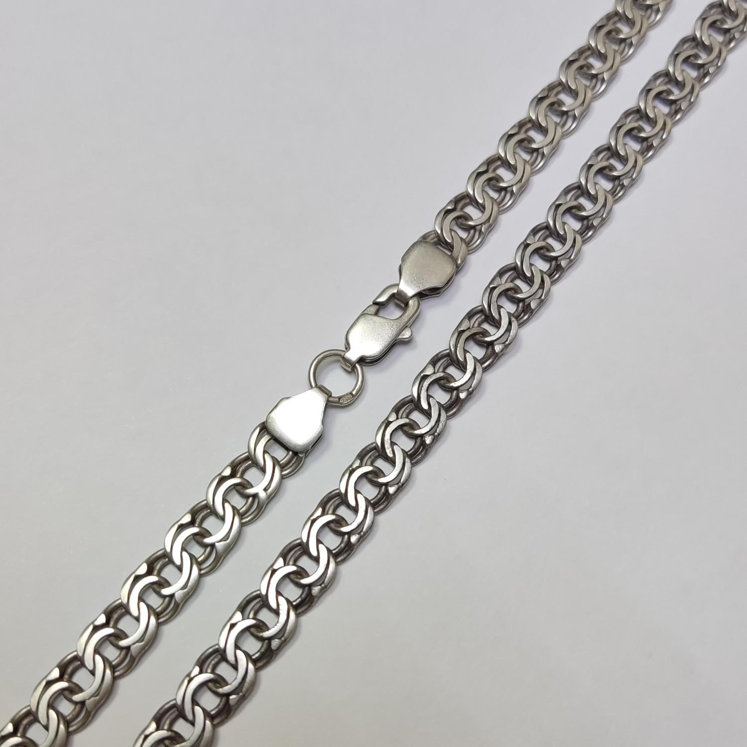 Серебряная цепь с плетением Бисмарк (33375380) 0