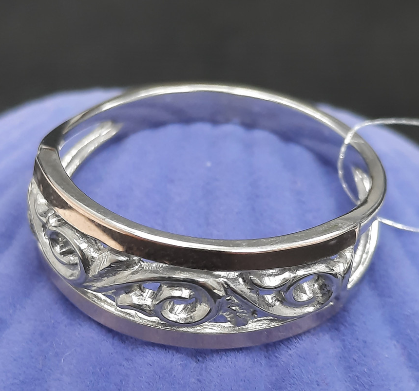 Серебряное кольцо с позолотой (31299999) 0