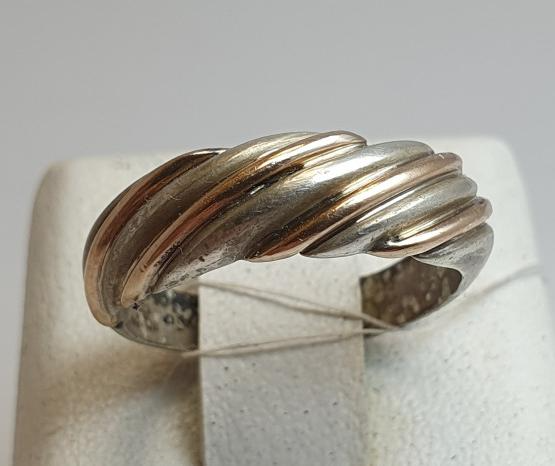 Серебряное кольцо с позолотой (33596235) 0