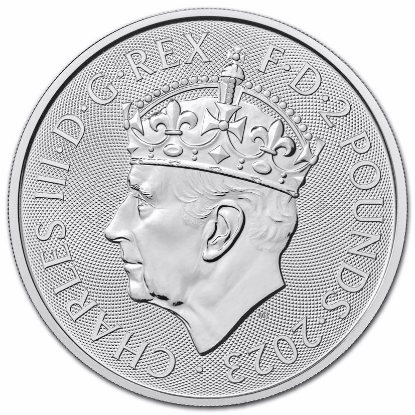Срібна монета 1oz Британія 2 англійських фунта 2023 Великобританія (Король Карл III Коронація) (32643914) 3