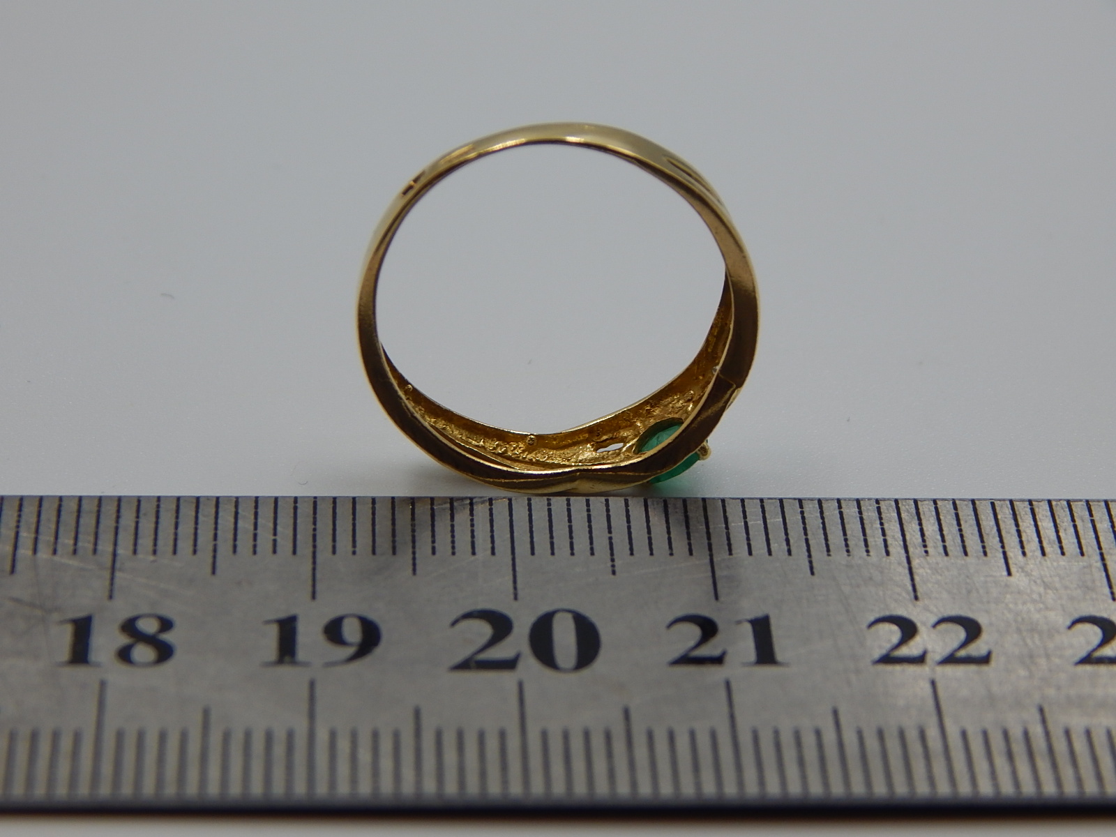 Кольцо из желтого и белого золота с изумрудом и бриллиантом (-ми)(31647761) 3