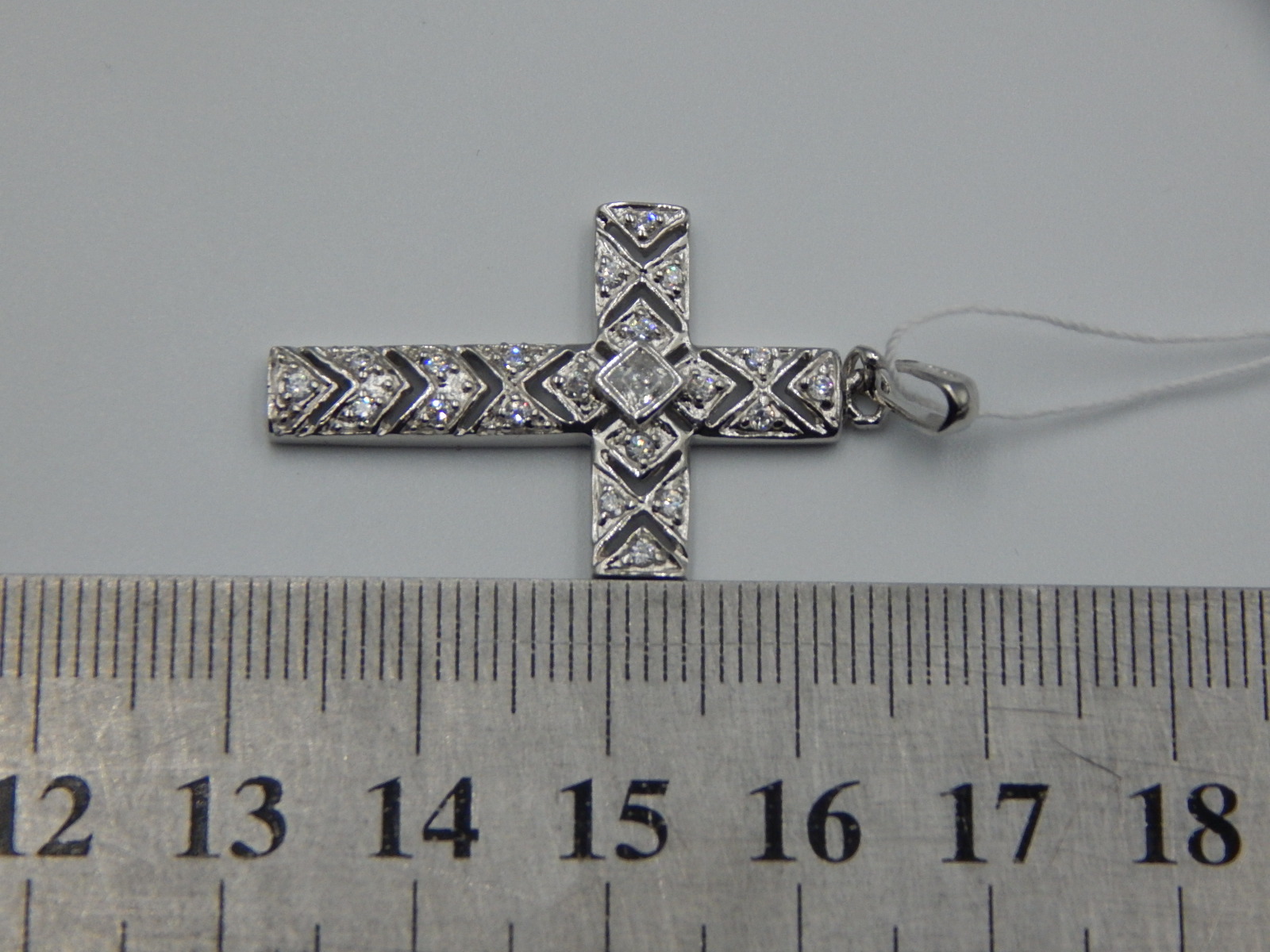 Срібний підвіс-хрест із цирконієм (32924788) 3