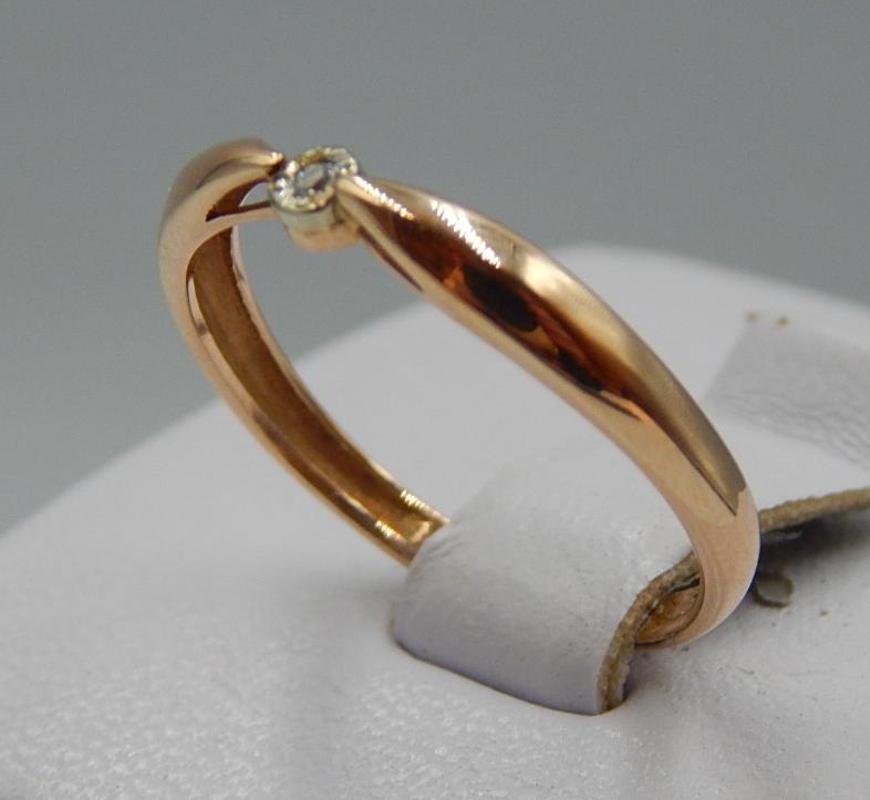 Кольцо из красного золота с бриллиантом (-ми) (32199997) 1