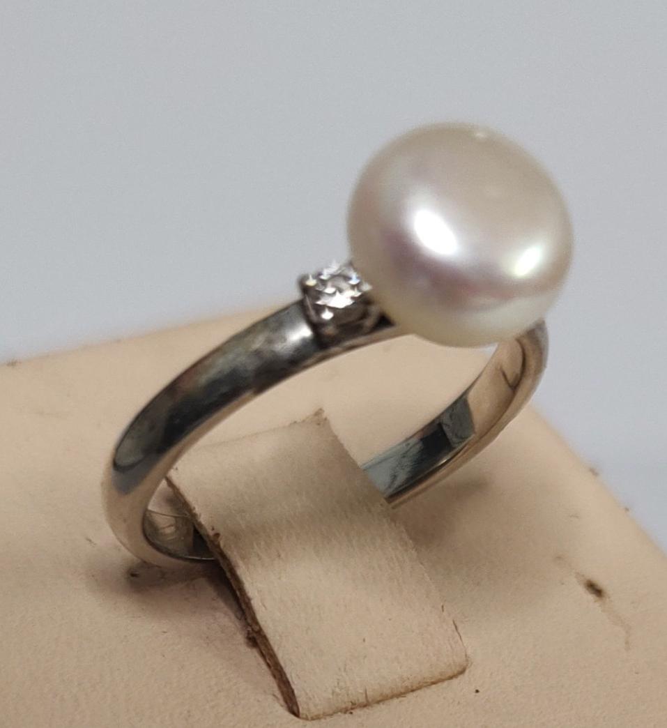 Срібна каблучка з перлами та цирконієм (31968276) 1