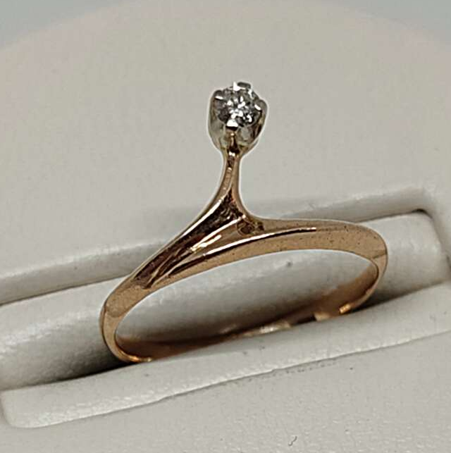 Кольцо из красного золота с бриллиантом (-ми) (30439165) 0