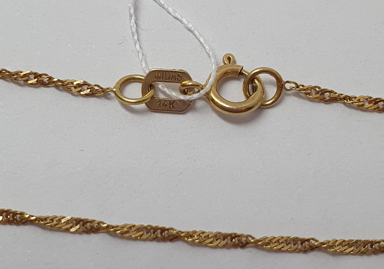Ланцюг із жовтого золота з плетінням Сінгапур (33454414) 1