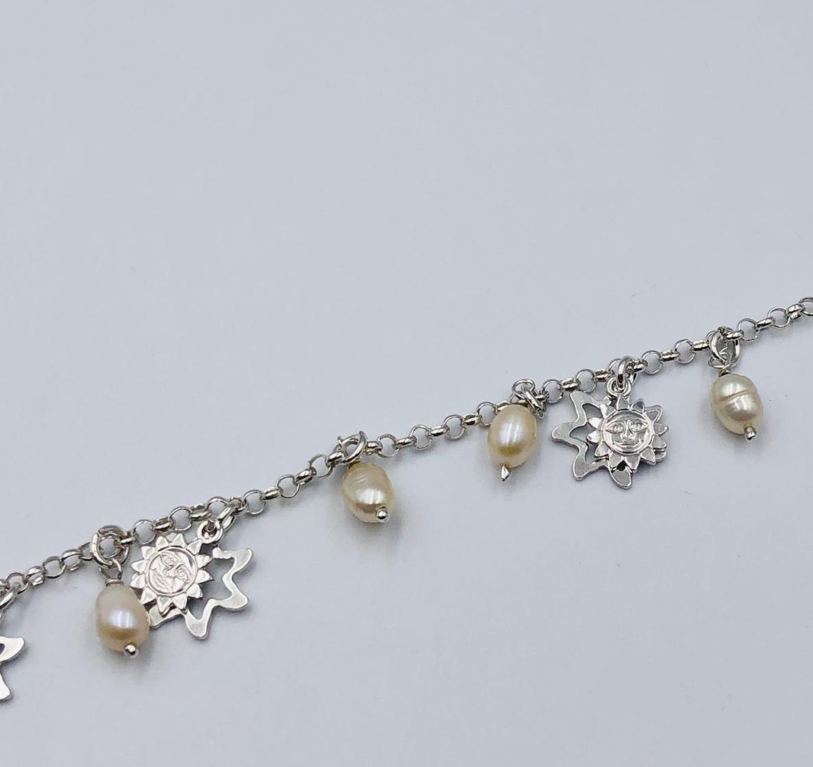Срібний браслет з перлами (33720394) 1