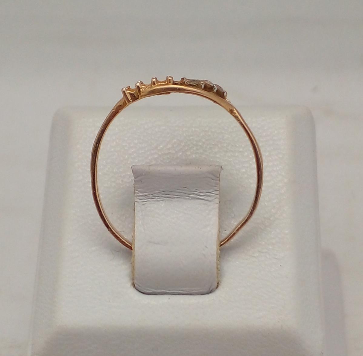 Кольцо из красного золота с цирконием (33471353) 2