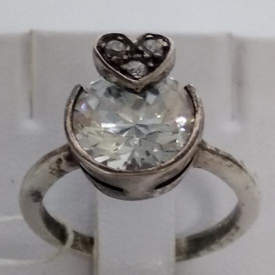 Серебряное кольцо с цирконием (30526517) 1