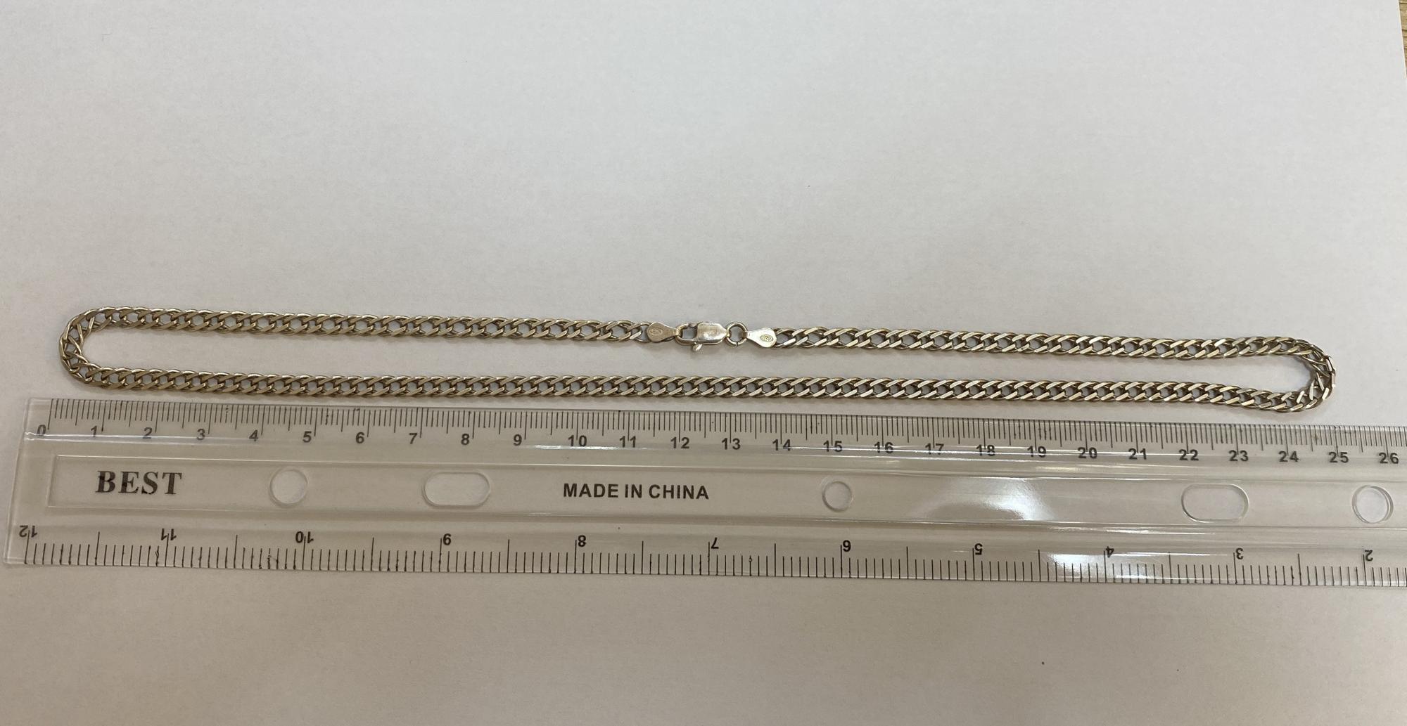 Серебряная цепь с плетением двойной Ромб (33740833) 1