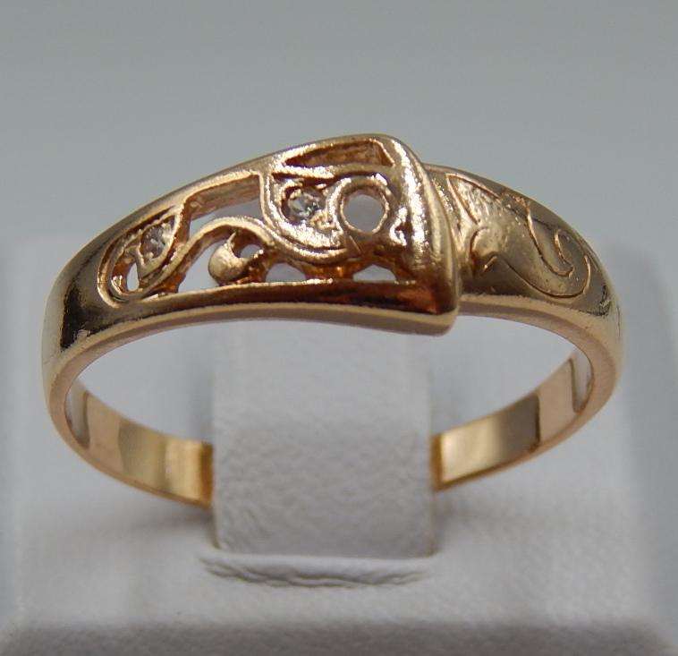 Кольцо из красного золота с цирконием (31589522) 0