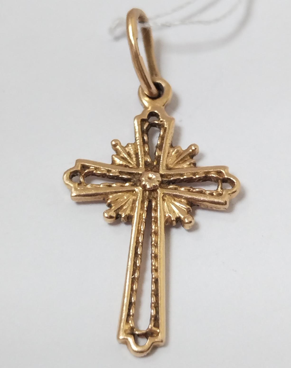 Підвіс-хрест з червоного золота (33959949) 0