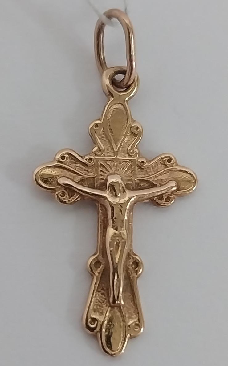 Підвіс-хрест з червоного золота (33761098) 0