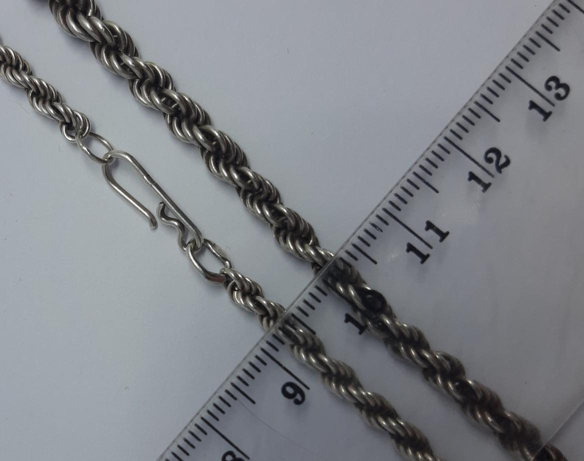 Серебряная цепь с плетением Веревочка (32633139) 2