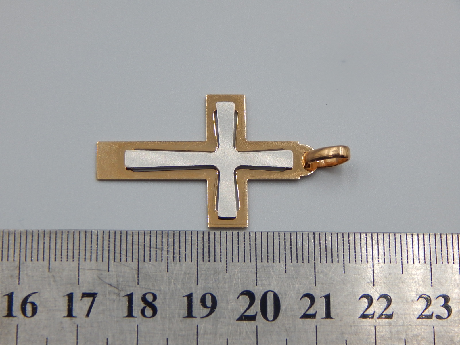 Подвес-крест из красного и белого золота (32167903)  2