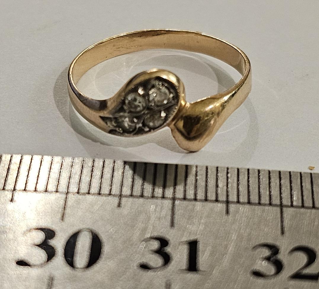 Кольцо из красного золота с цирконием (32756558) 3