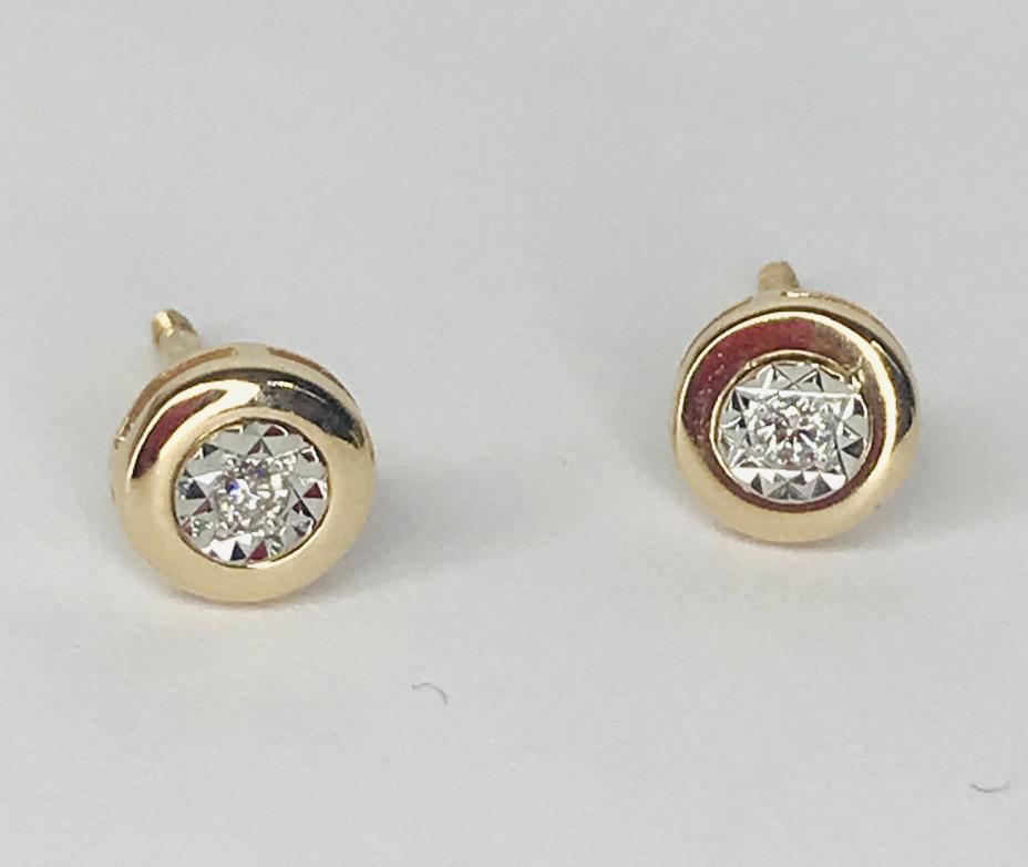Серьги из красного золота с бриллиантом (-ми) (33600587) 1