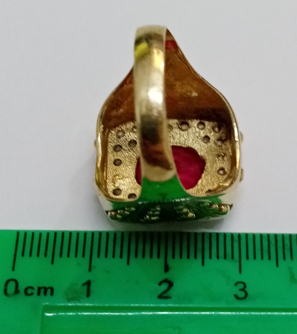 Перстень из желтого золота с цирконием (33471822) 3