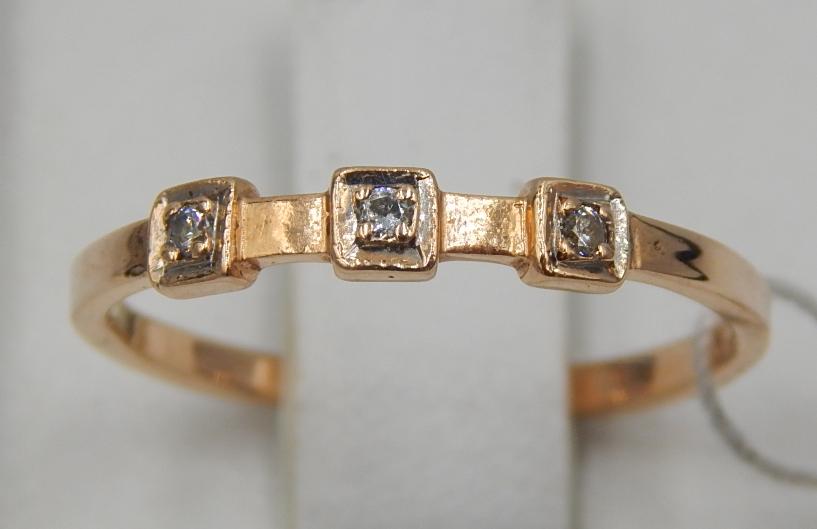 Кольцо из красного золота с цирконием (28518996) 0