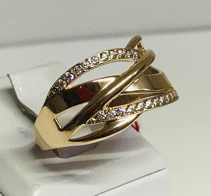Кольцо из красного золота с цирконием (30899327) 0