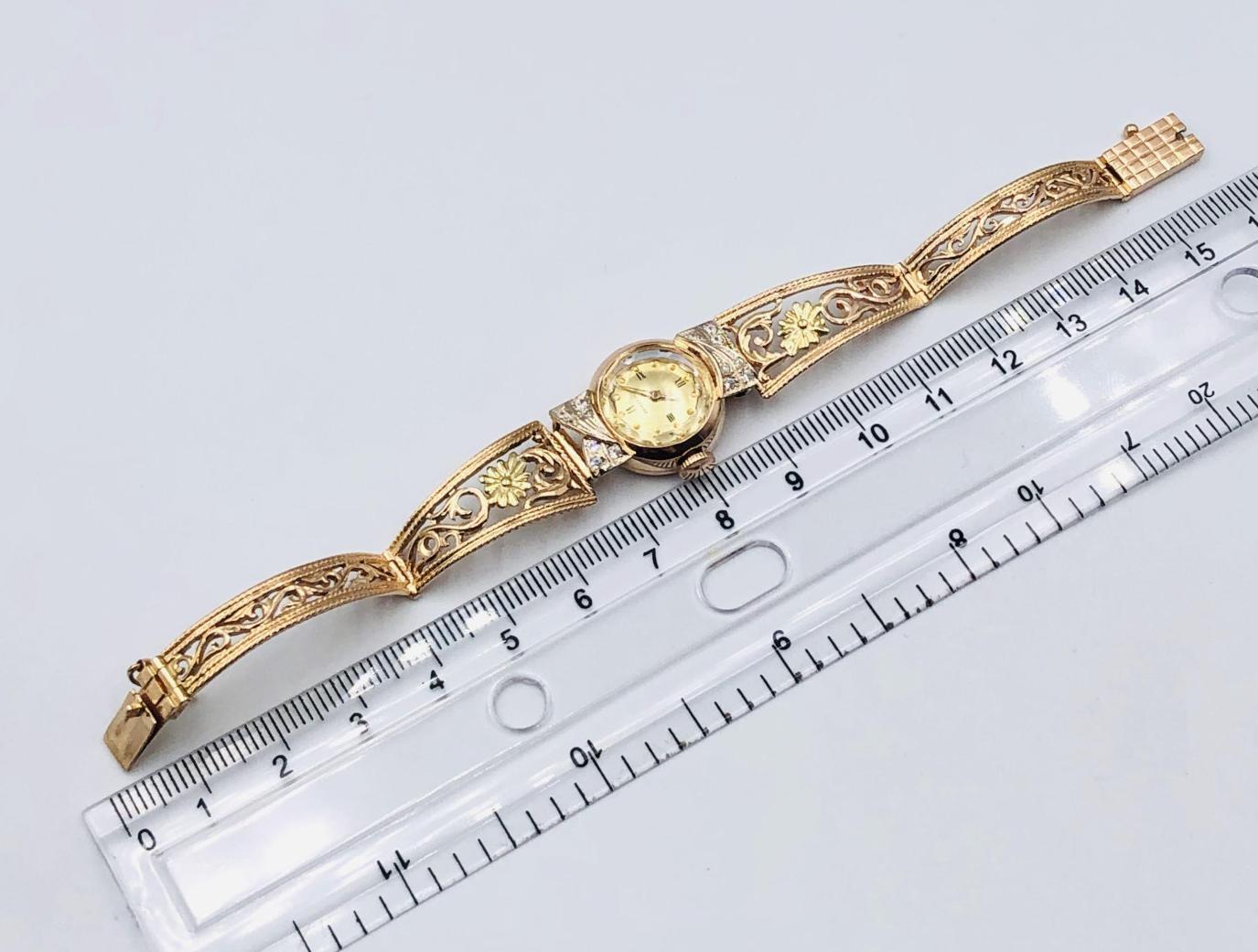 Золотые часы с цирконием (33379011) 1