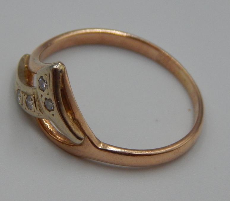 Кольцо из красного и белого золота с бриллиантом (-ми) (32200048) 4