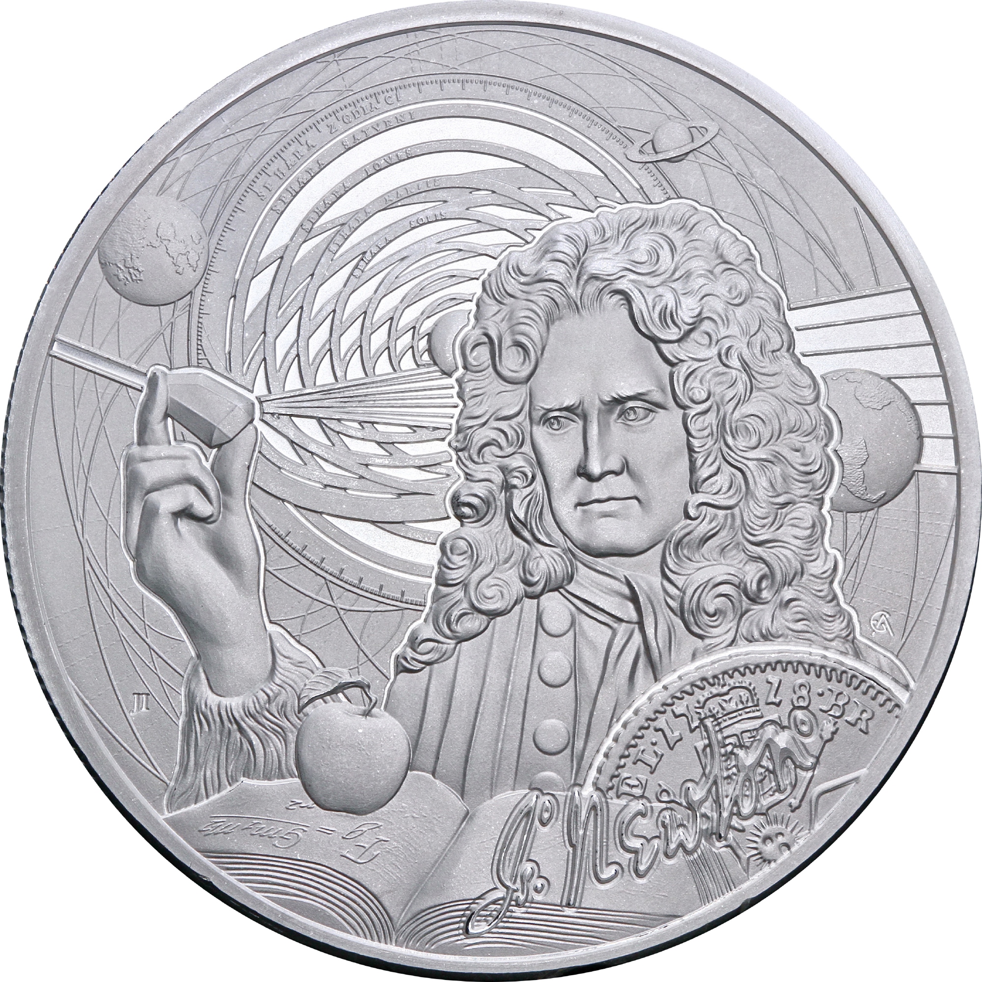 Серебряная монета 1oz Иконы Инноваций: Исаак Ньютон 2 доллара 2022 Ниуэ (29128307) 2