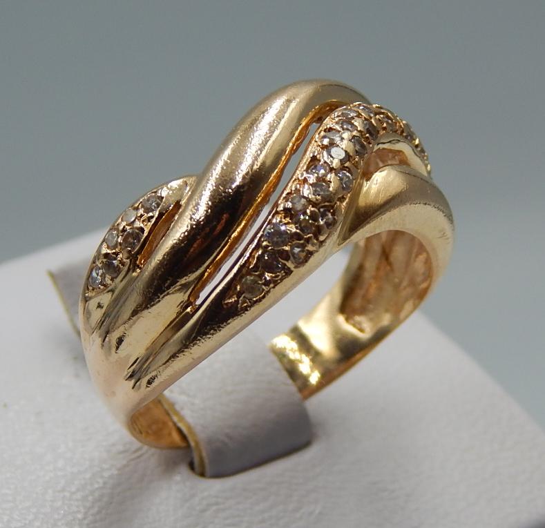 Кольцо из красного золота с цирконием (31958727) 1