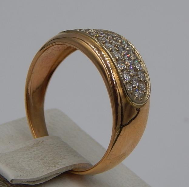 Кольцо из красного золота с цирконием (28450262) 4