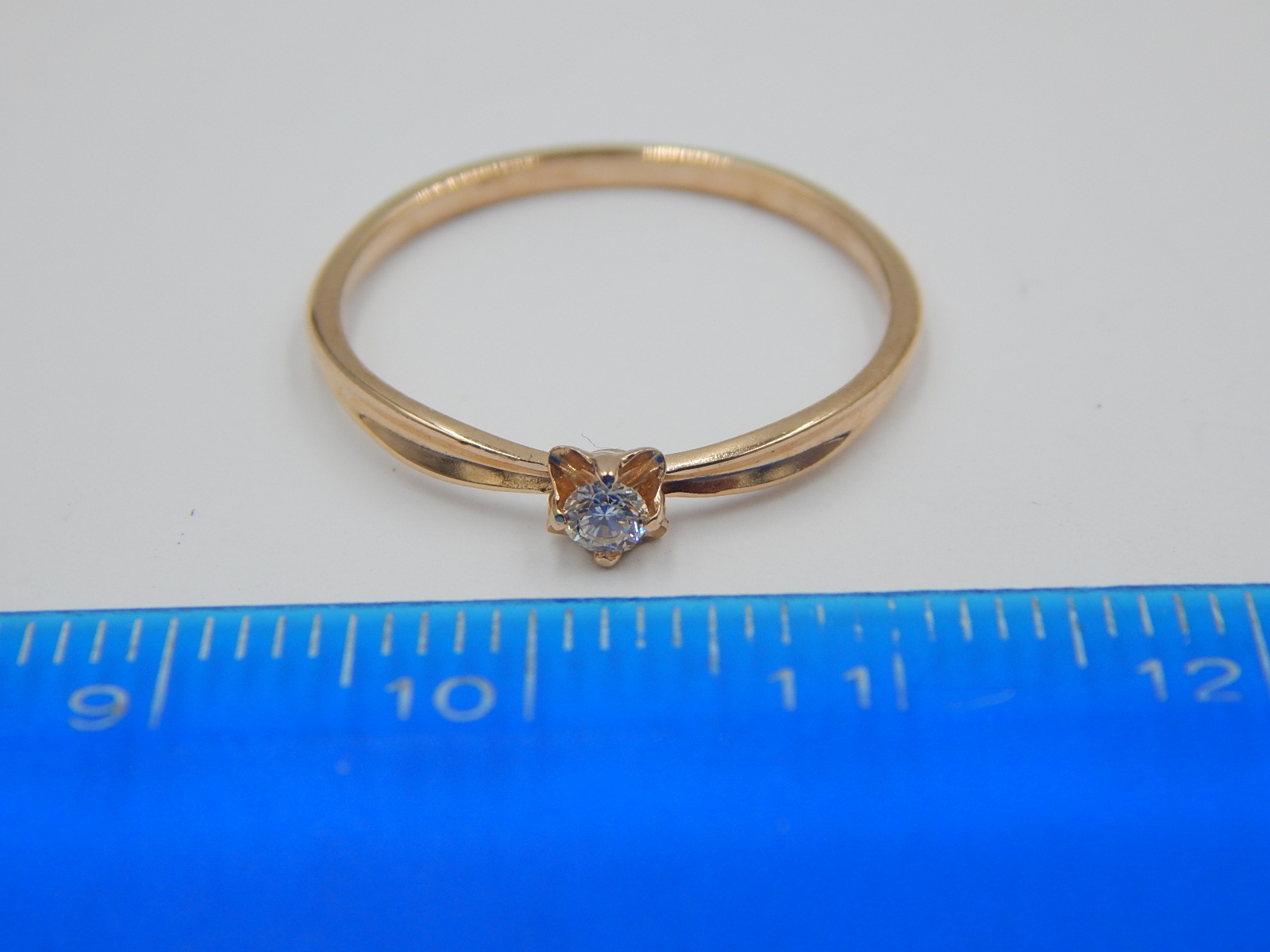 Кольцо из красного золота с бриллиантом (-ми) (30715292) 4