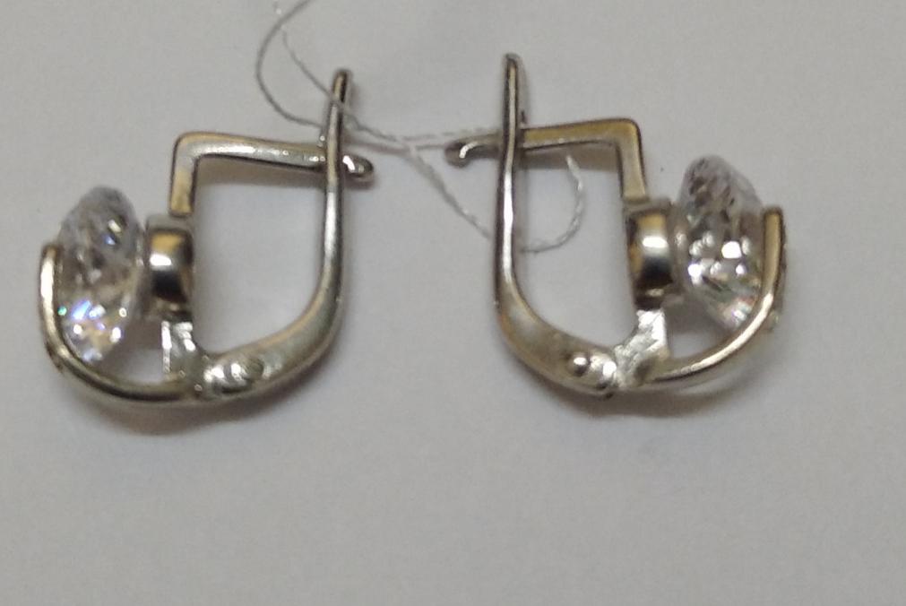 Серебряные серьги с цирконием (16989798) 3