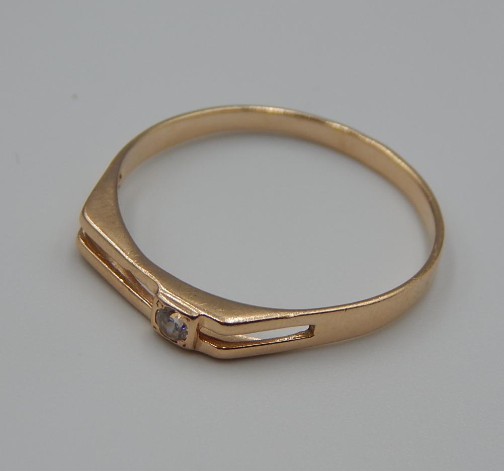 Перстень з червоного золота з цирконієм (33930882) 2