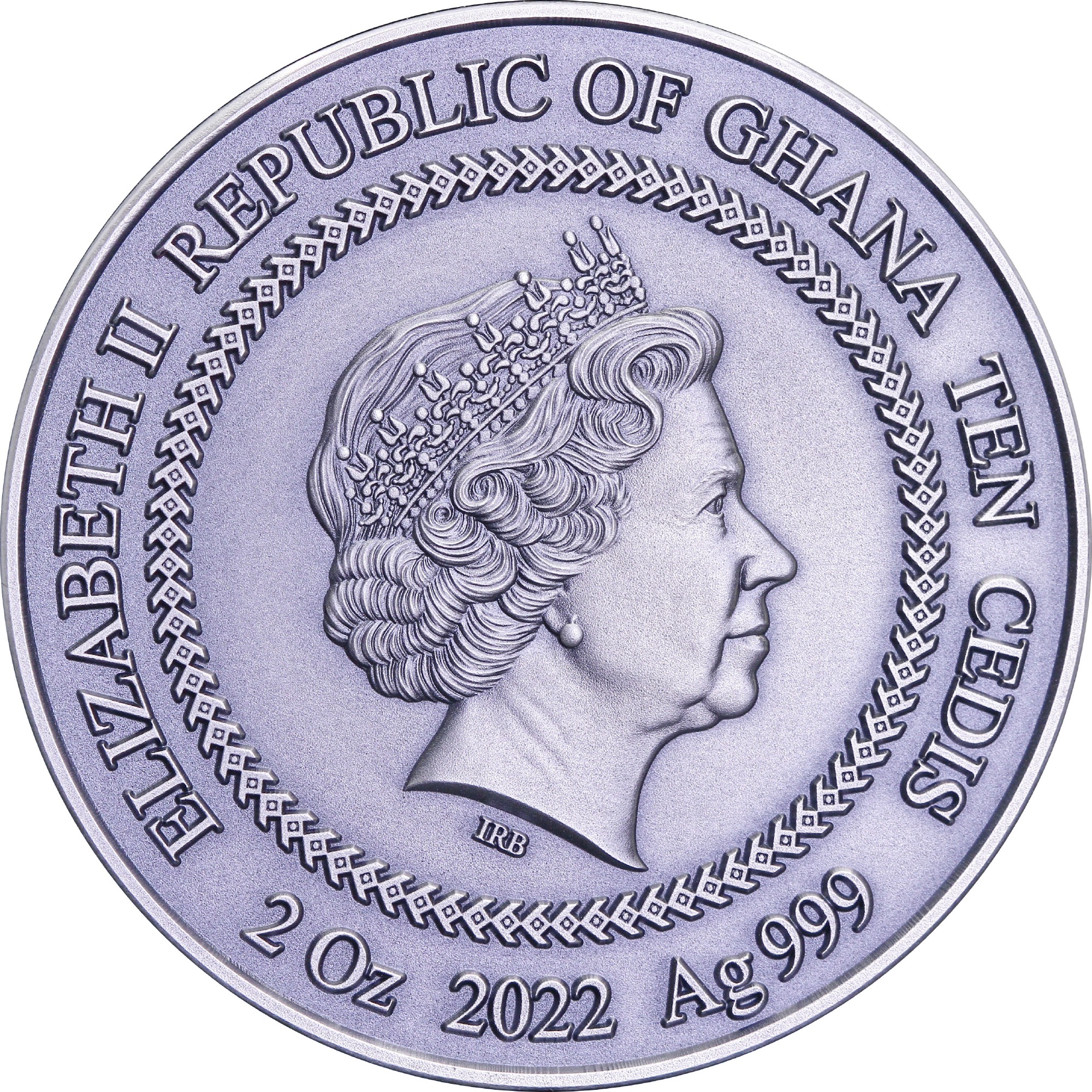 Серебряная монета 2oz Давид и Голиаф 10 седи 2022 Гана (30648269) 2
