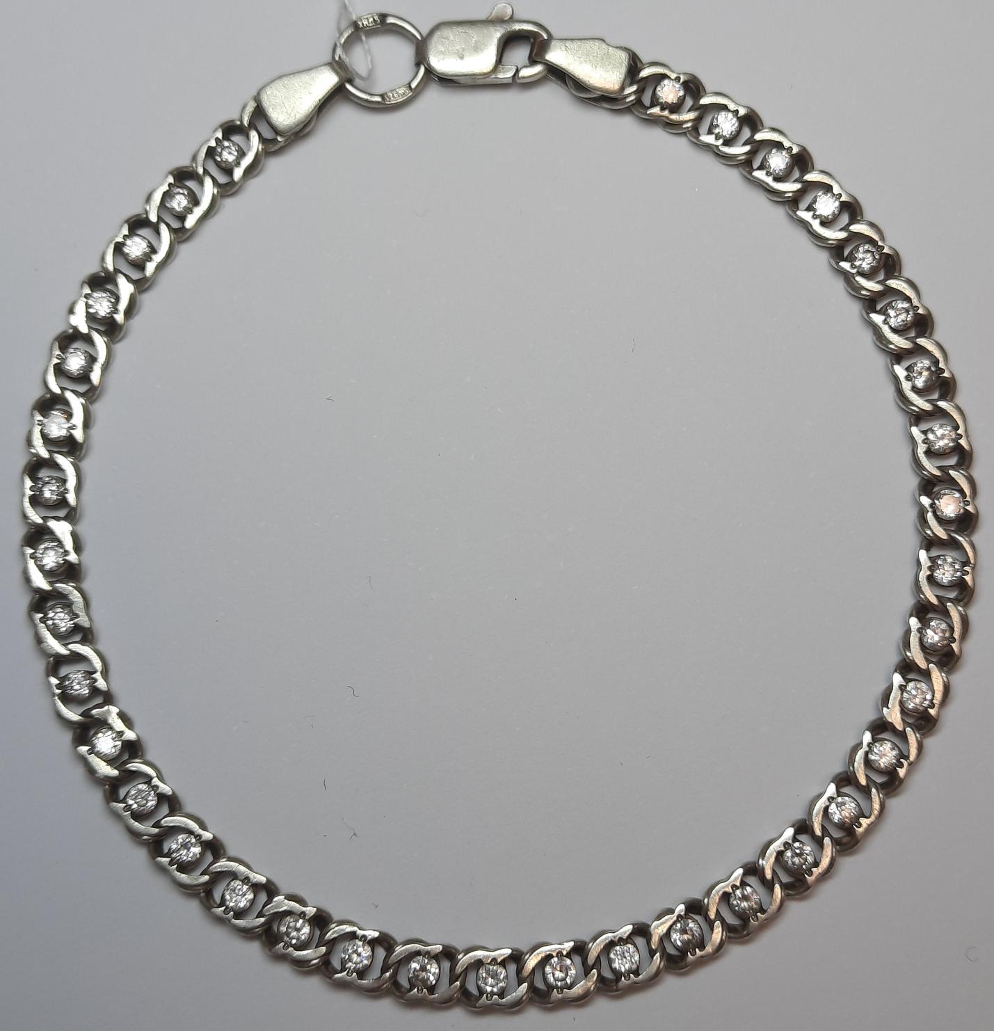 Срібний браслет із цирконієм (33907021) 0