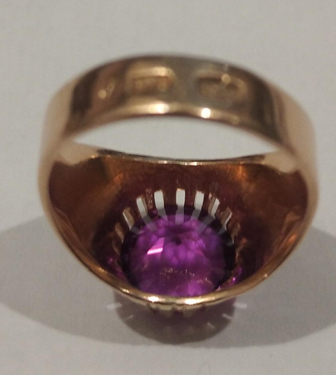 Перстень из красного золота с цирконием (32468003) 4
