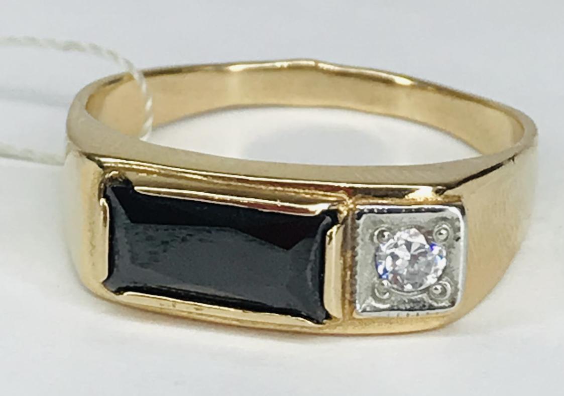 Перстень із червоного та білого золота з цирконієм (28799041) 4