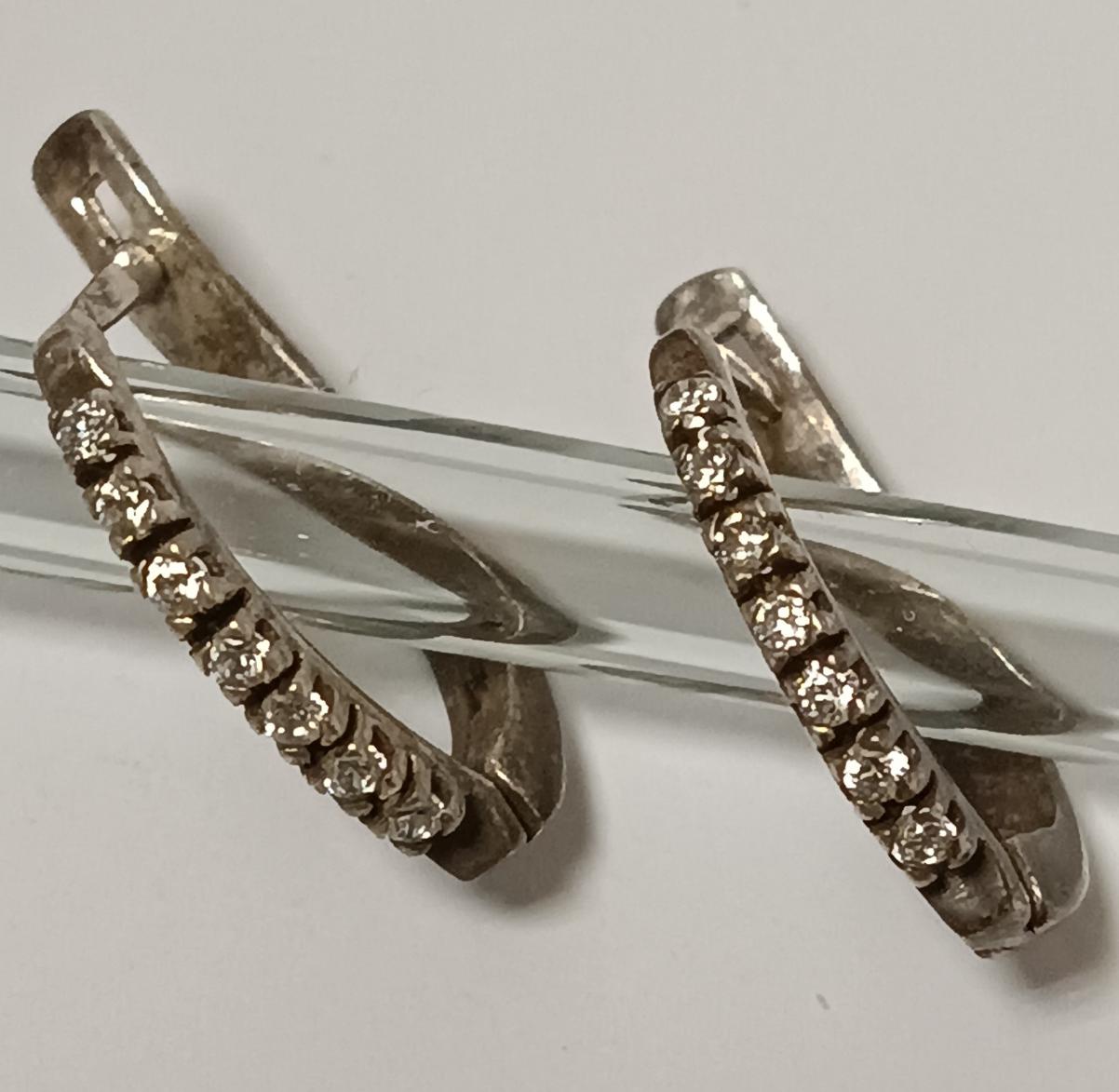 Серебряные серьги с цирконием (33677326) 0