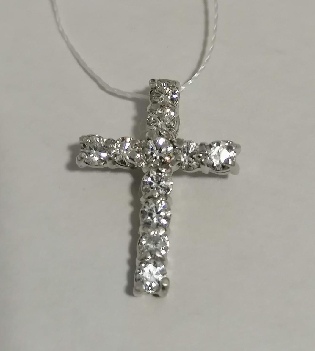 Срібний підвіс-хрест із цирконієм (31280452) 1