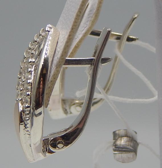 Срібні сережки з позолотою та цирконієм (31606963) 2