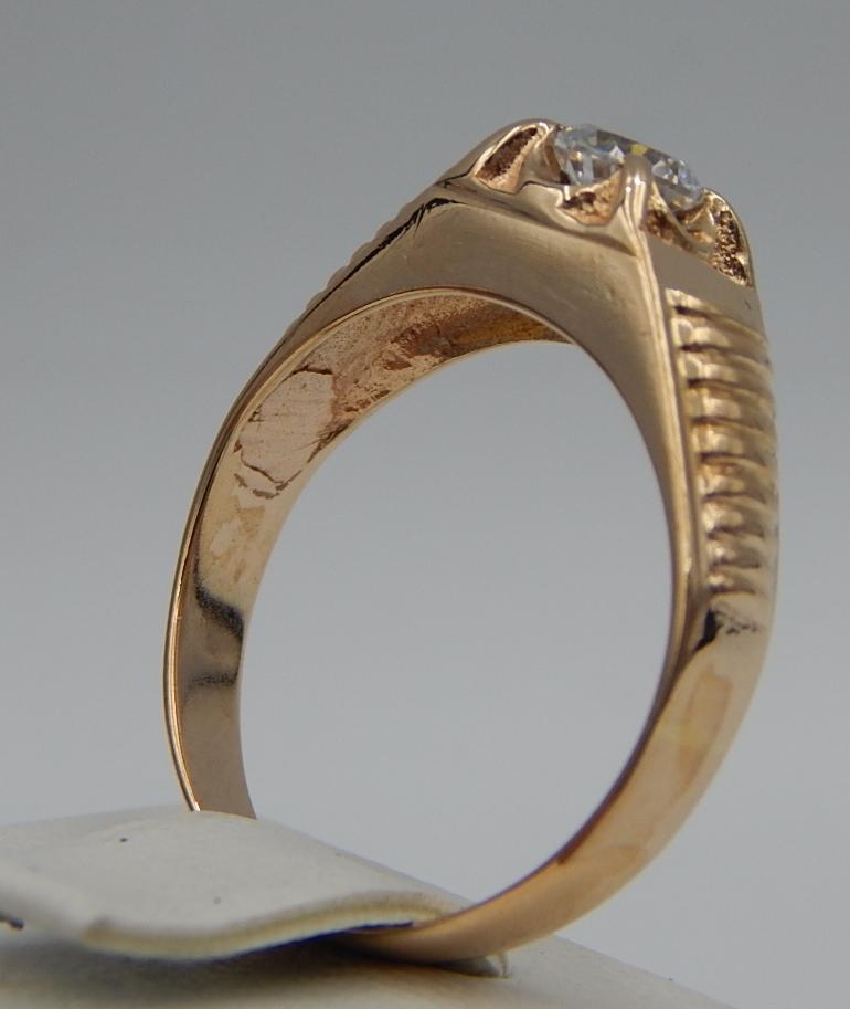 Перстень из красного золота с цирконием (28938445) 4