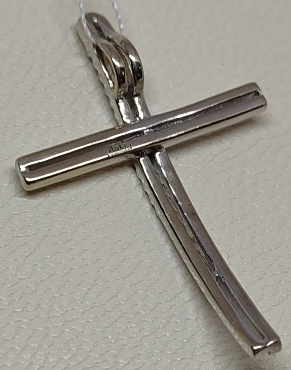 Підвіс-хрест із білого золота з діамантом (-ми) (27417193) 3