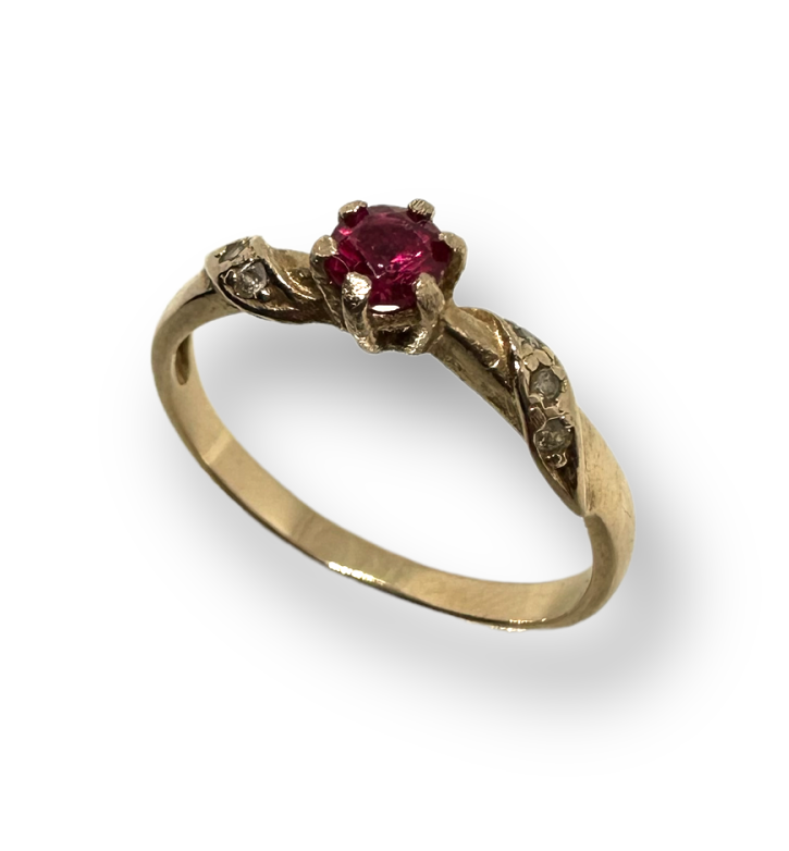 Кольцо из красного золота с цирконием (30117112) 0